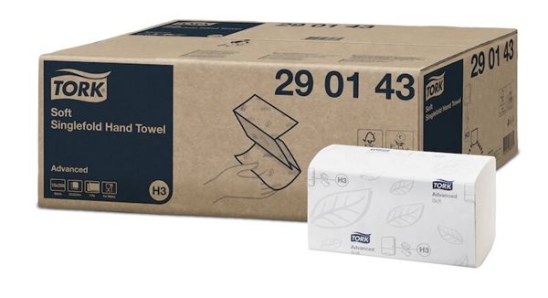 Tork Singlefold 290143 - papírové ručníky 2 vrstvé bílé ( 15 bal x 250 ks ), Sleva 141%