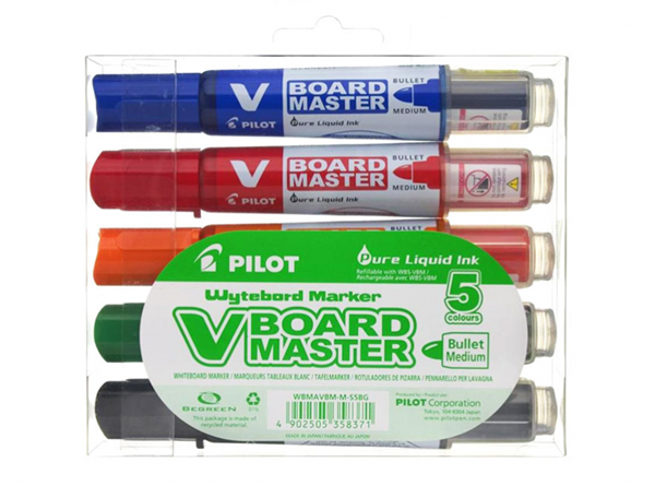 Pilot V-Board Master Popisovač na bílé tabule -sada 5 barev