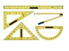 Linex Set rýsovacích pomůcek - pravítko, 2x trojúhelník, úhloměr, kružítko