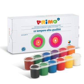 Primo Barvy temperové 12 × 25 ml, v kelímkách
