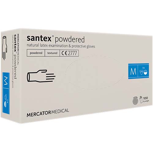 Levně Santex latexové rukavice - s pudrem velikost M ( 100 ks )