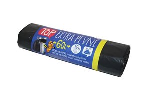 S&#225;čky na odpad LDPE Extra TOP 60 l - čern&#233; (10 ks) - se zatahovac&#237; p&#225;skou
