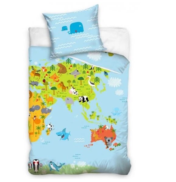 Dětské povlečení Mapa zvířat