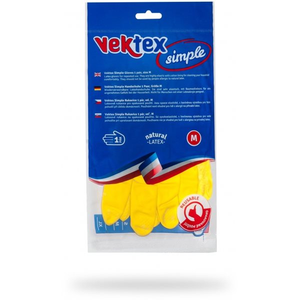 Levně Vektex Simple úklidové latexové rukavice - velikost M