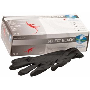 Jednorázové latexové rukavice Select černé - velikost L ( 100 ks )