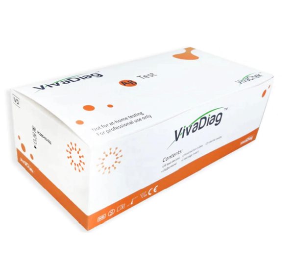 VivaDiag SARS-CoV-2 Ag Antigen Rapid Test - 25 ks ( z přední části nosu )
