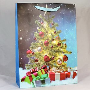Vánoční dárková taška 26 x 32 x 12 cm - Stromek s dárky