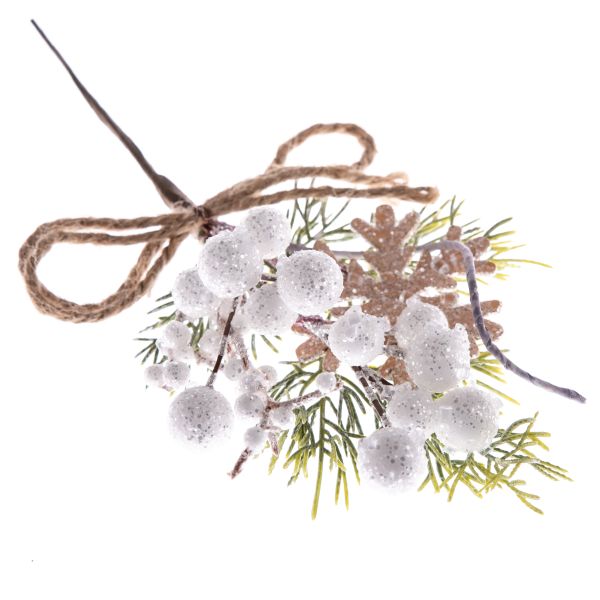 Zimní dekorativní větvička - bílá, Sleva 38%