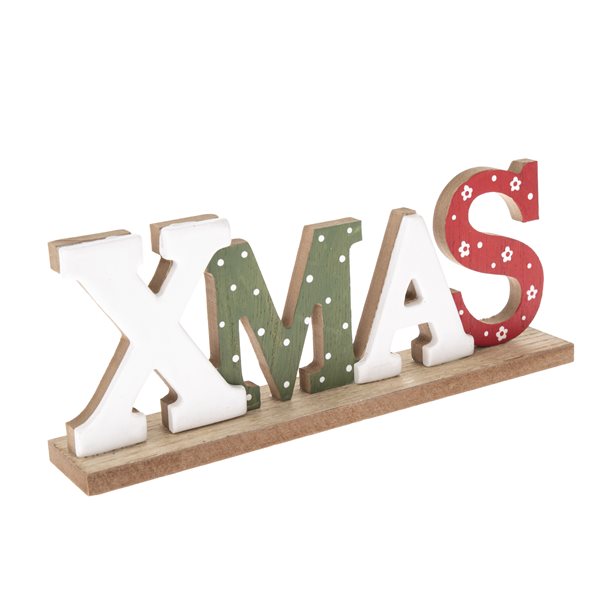 Dřevěný vánoční nápis - Xmas (Vánoce), Sleva 40%