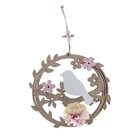 Dřevěná závěsná jarní dekorace - ptáček