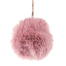 Textilní závěsná koule růžová, 7 cm