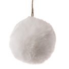Textilní závěsná koule bílá, 7 cm