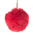 Textilní závěsná koule červená, 7 cm