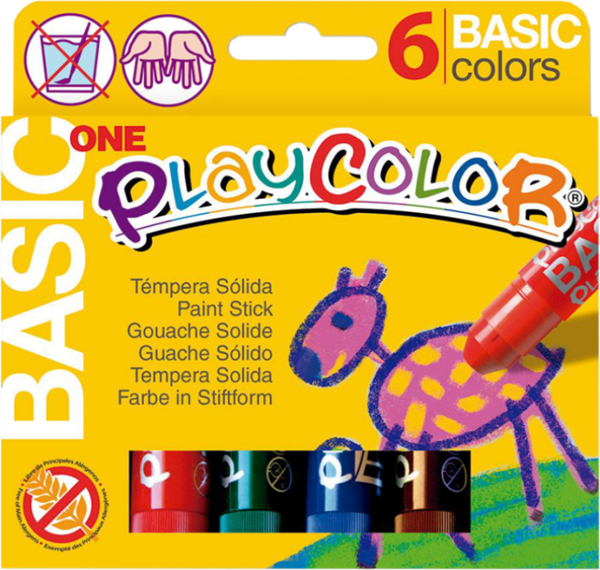 Playcolor - tuhé temperové barvy 6 kusů