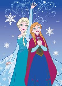 Dětský koberec Ledové království - Anna a Elsa vločky