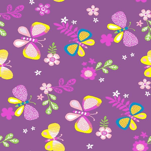 Levně Dětský koberec Motýlek fialový 95 x 200 cm