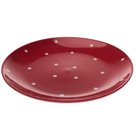 Keramický talíř s puntíky - červený