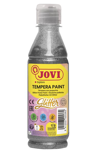 Temperová barva JOVI PREMIUM 250 ml, glitrová - Stříbrná, Sleva 34%