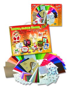 Sada barevných papírů na výrobu vánočních dekorací - 110 kusů, mix barev, velikostí a druhů papírů