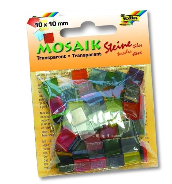 Levně Mozaikové kamínky - průhledné - mix 20 barev