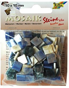 Mozaikové kamínky - Mramor - barva modrá
