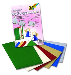 Papír s vystouplými andělíčky 23 × 33 cm, 220 g - 10 ks, mix 6 barev