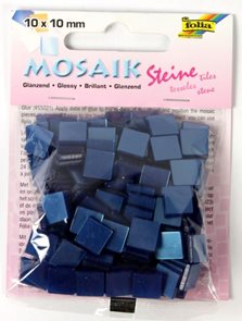 Mozaikové kamínky - blýskavé - barva královsky modrá