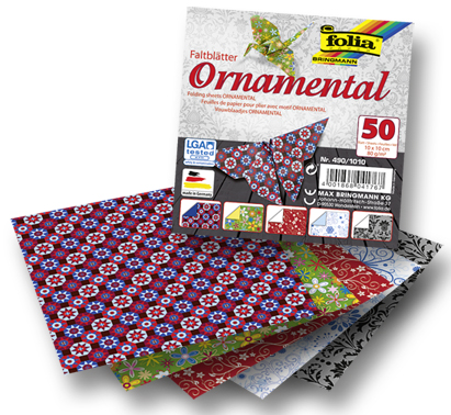 Levně Origami papír Ornamental 80 g/m2 - 10 × 10 cm, 50 archů