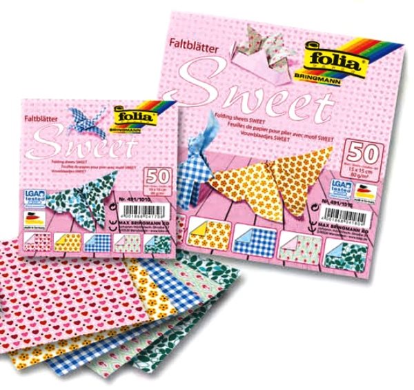 Origami papír Sweet 80 g/m2 - 15 × 15 cm, 50 archů