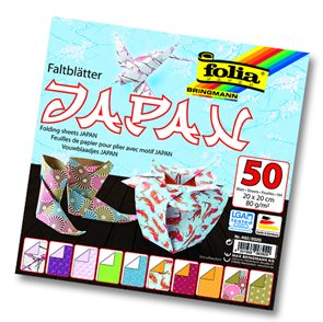 Origami papír Japonsko 80g/m2 - 20 x 20 cm, 50 archů