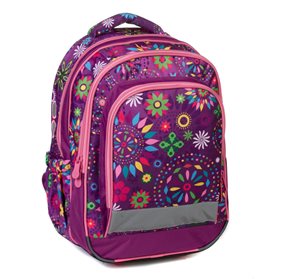 Školní batoh Belmil - Kytky - fialový