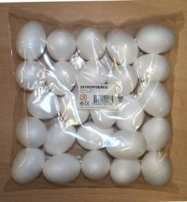 Polystyrenová vajíčka - 25 ks, 70 × 100 mm