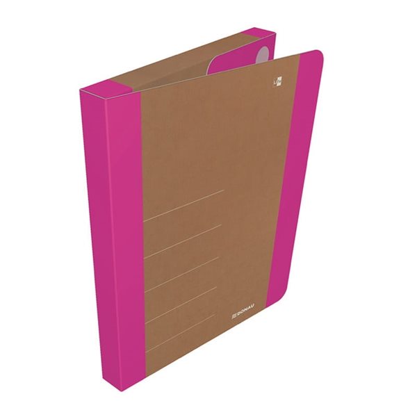 Donau Box na spisy LIFE A4, suchý zip - neonově růžový