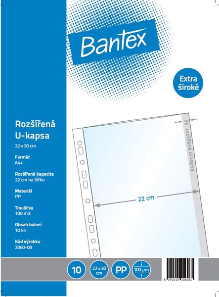 Levně Bantex Zakládací obal A4 "U Maxi" matný 100 mic - 10 ks