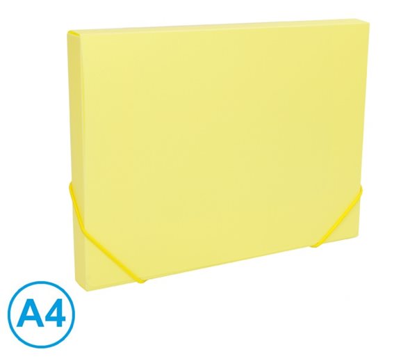 Levně Box na spisy s gumou A4 LUMA pastel - žlutý