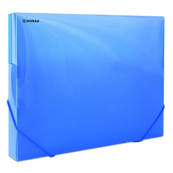 Levně Donau Box na spisy s gumou A4, 3 cm, PP - modrý