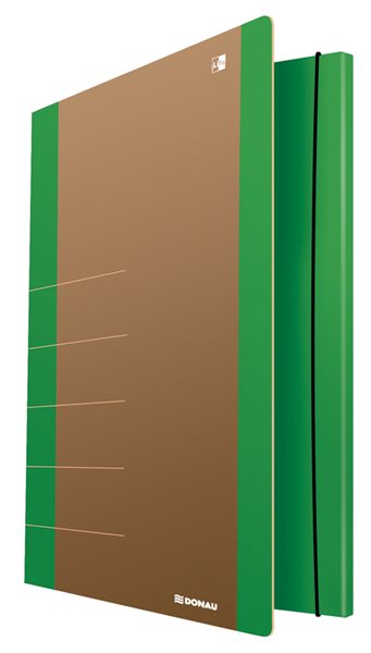 Levně Donau Spisové desky s gumičkou LIFE A4, 3 klopy - neonově zelené, Sleva 15%