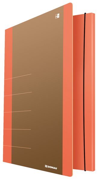 Levně Donau Spisové desky s gumičkou LIFE A4, 3 klopy - neonově oranžové, Sleva 15%