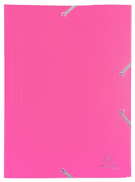 Exacompta Spisové desky s gumičkou A4 maxi, PP - růžové