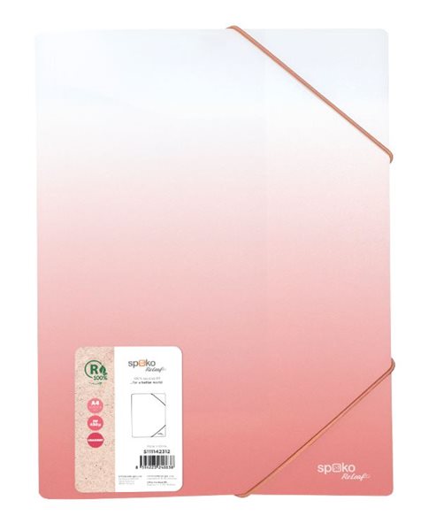 Spisové desky s gumičkou Spoko ReLeaf A4 PP Gradient - růžové