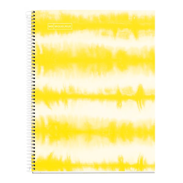 Spirálový blok Tie Dye A4, 120 listů, 90 g, linkovaný - neon žlutý, Sleva 56%