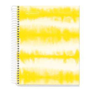 Spirálový blok Tie Dye A5, 120 listů, 90 g, linkovaný - neon žlutý