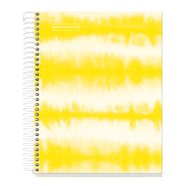 Spirálový blok Tie Dye A5, 120 listů, 90 g, linkovaný - neon žlutý, Sleva 41%