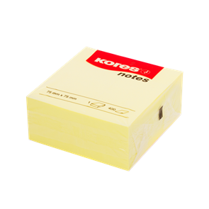 Kores Samolepic&#237; bloček CUBO 75 &#215; 75 mm 400 l&#237;stků - žlut&#253;