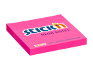 Samolepicí bloček Stick'n 76 × 76 mm, 100 lístků, neonově růžový