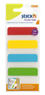 Plastové samolepicí záložky Stick'n extra pevné, 38 × 51 mm, 4 barvy × 6 záložek