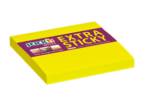 Samolepicí bloček Stick'n Extra Sticky 76 × 76 mm, 90 lístků, neonově žlutý