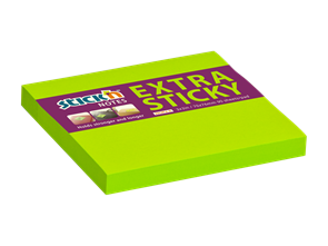 Samolepicí bloček Stick'n Extra Sticky 76 × 76 mm, 90 lístků, neonově zelený