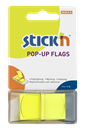 Plastové samolepicí záložky Stick'n POP-UP 45 × 25 mm, 50 lístků, neonově žluté
