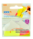 Plastové samolepicí záložky Stick'n šipky 38 × 38 mm, 2 × 10 ks, žluté a červené